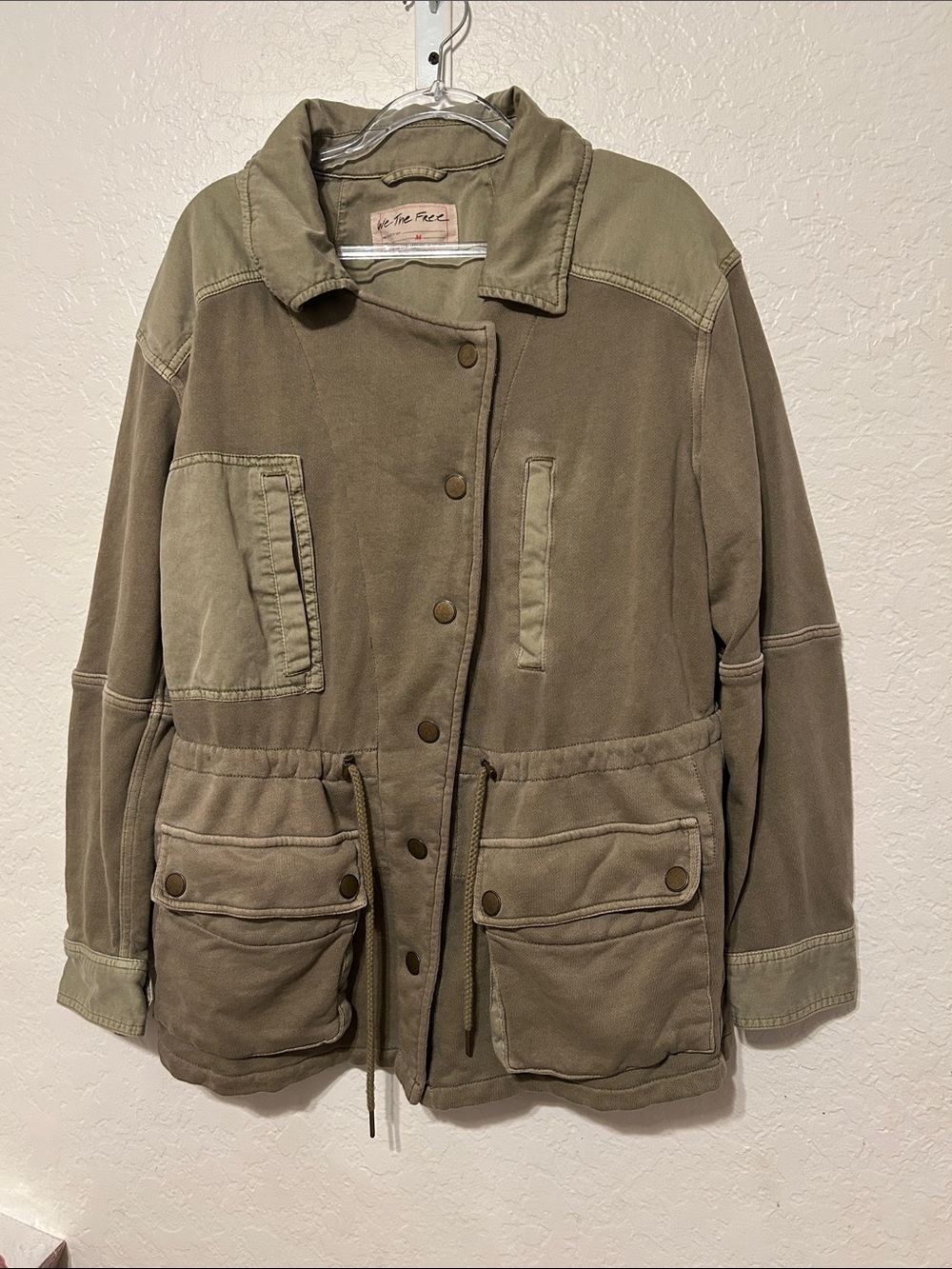 🍒We The Free Green Drawstring Utility Jacket size M GUC - Picture 3 of 10